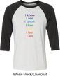 Yoga Chakra Words Mens Raglan Shirt