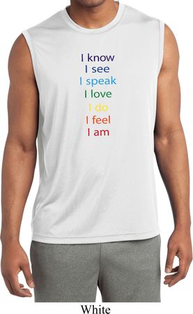 Yoga Chakra Words Mens Sleeveless Moisture Wicking Shirt