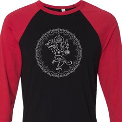Yoga Circle Ganesha White Print Raglan Shirt Yoga Circle Ganesha White Print Raglan Shirt
