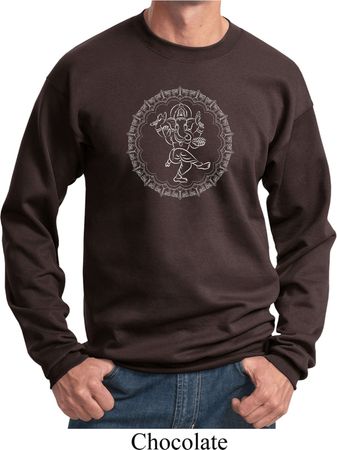 Yoga Circle Ganesha White Print Sweatshirt