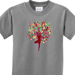 Yoga Foliage Tree Pose Kids Shirt