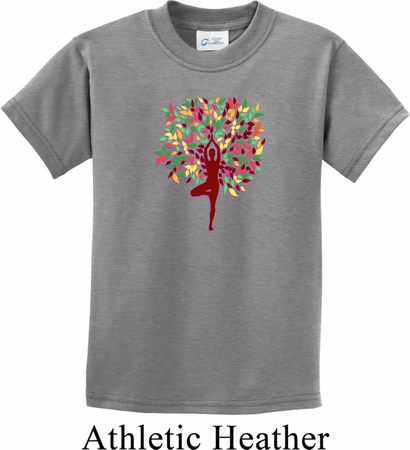 Yoga Foliage Tree Pose Kids Shirt