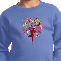 Yoga Foliage Tree Pose Kids Sweatshirt