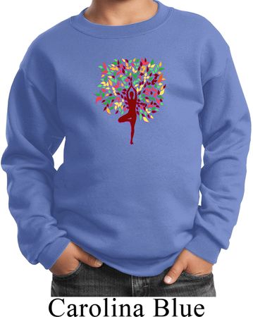 Yoga Foliage Tree Pose Kids Sweatshirt