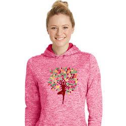 Yoga Foliage Tree Pose Ladies Dry Wicking Hoodie Yoga Foliage Tree Pose Ladies Dry Wicking Hoodie