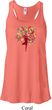 Yoga Foliage Tree Pose Ladies Flowy Racerback Tanktop