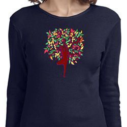Yoga Foliage Tree Pose Ladies Long Sleeve Shirt Yoga Foliage Tree Pose Ladies Long Sleeve Shirt