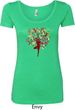 Yoga Foliage Tree Pose Ladies Scoop Neck Shirt