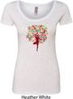 Yoga Foliage Tree Pose Ladies Scoop Neck Shirt