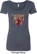 Yoga Foliage Tree Pose Ladies Scoop Neck Shirt