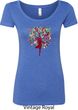 Yoga Foliage Tree Pose Ladies Scoop Neck Shirt