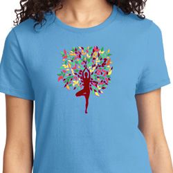 Yoga Foliage Tree Pose Ladies Shirt Yoga Foliage Tree Pose Ladies Shirt