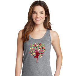 Yoga Foliage Tree Pose Ladies Tank Top Yoga Foliage Tree Pose Ladies Tank Top