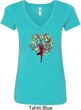 Yoga Foliage Tree Pose Ladies V-Neck Shirt