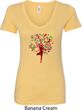 Yoga Foliage Tree Pose Ladies V-Neck Shirt