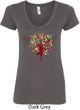 Yoga Foliage Tree Pose Ladies V-Neck Shirt