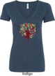 Yoga Foliage Tree Pose Ladies V-Neck Shirt