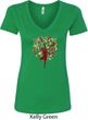 Yoga Foliage Tree Pose Ladies V-Neck Shirt