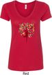 Yoga Foliage Tree Pose Ladies V-Neck Shirt