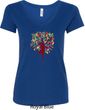 Yoga Foliage Tree Pose Ladies V-Neck Shirt