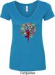 Yoga Foliage Tree Pose Ladies V-Neck Shirt