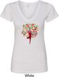 Yoga Foliage Tree Pose Ladies V-Neck Shirt