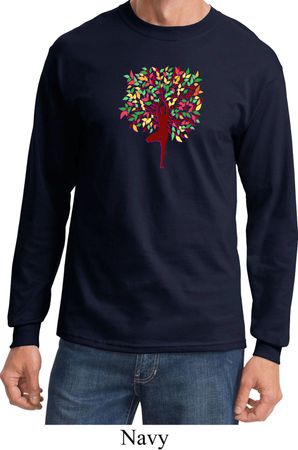 Yoga Foliage Tree Pose Long Sleeve Shirt