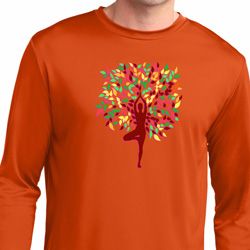 Yoga Foliage Tree Pose Mens Moisture Wicking Long Sleeve Shirt Yoga Foliage Tree Pose Mens Moisture Wicking Long Sleeve Shirt