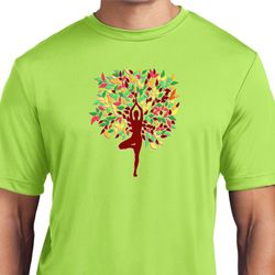Yoga Foliage Tree Pose Mens Moisture Wicking Shirt Yoga Foliage Tree Pose Mens Moisture Wicking Shirt