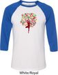 Yoga Foliage Tree Pose Mens Raglan Shirt