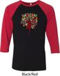 Yoga Foliage Tree Pose Mens Raglan Shirt