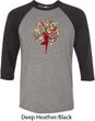 Yoga Foliage Tree Pose Mens Raglan Shirt
