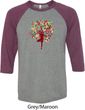 Yoga Foliage Tree Pose Mens Raglan Shirt