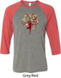Yoga Foliage Tree Pose Mens Raglan Shirt