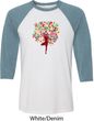 Yoga Foliage Tree Pose Mens Raglan Shirt