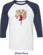 Yoga Foliage Tree Pose Mens Raglan Shirt