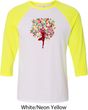 Yoga Foliage Tree Pose Mens Raglan Shirt