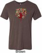 Yoga Foliage Tree Pose Mens Tri Blend Crewneck Shirt