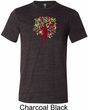 Yoga Foliage Tree Pose Mens Tri Blend Crewneck Shirt