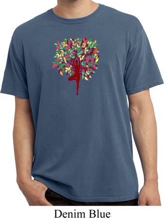 Yoga Foliage Tree Pose Pigment Dyed Shirt