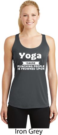Yoga Funny Saying Ladies Moisture Wicking Racerback Tank top