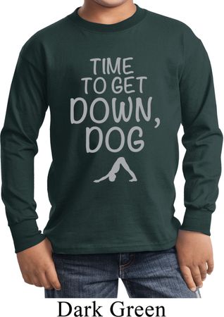 Yoga Get Down Dog Kids Long Sleeve Shirt