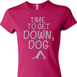 Yoga Get Down Dog Ladies Crewneck Shirt