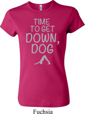 Yoga Get Down Dog Ladies Crewneck Shirt