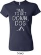 Yoga Get Down Dog Ladies Crewneck Shirt