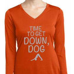 Yoga Get Down Dog Ladies Dry Wicking Long Sleeve Shirt