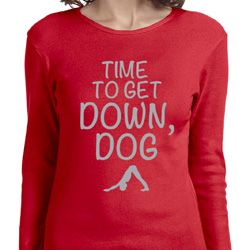Yoga Get Down Dog Ladies Long Sleeve Shirt