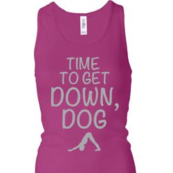 Yoga Get Down Dog Ladies Longer Length Racerback Tank Top