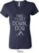 Yoga Get Down Dog Ladies V-neck Shirt