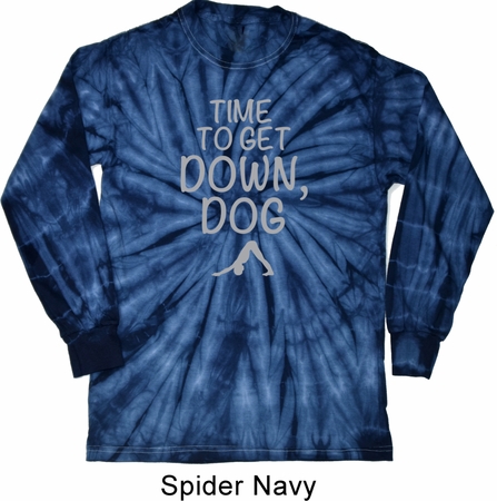 Yoga Get Down Dog Long Sleeve Tie Dye Shirt